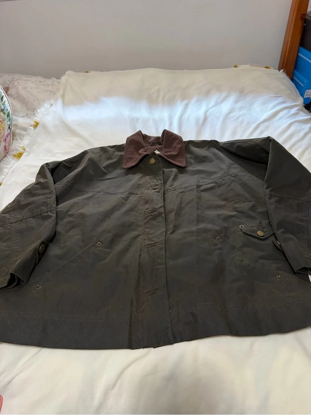 NWOT Free People We the Free Cori Waxed Olive Green Utility Jacket Women’s Small